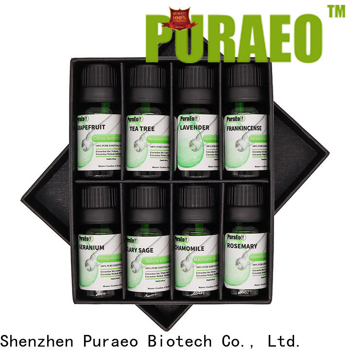 Puraeo relaxing essential oil set for business for skin